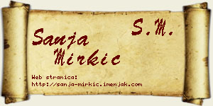 Sanja Mirkić vizit kartica